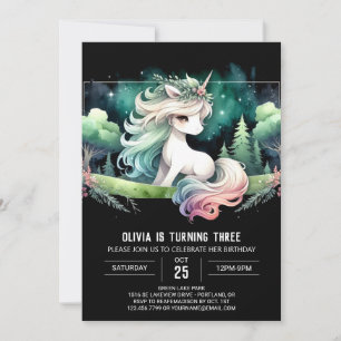 Kids Fantasy Horse Geburtstag Einladung