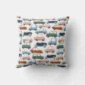 Kids farbenfroh Retro Car und LKW Muster Kissen (Rückseite)