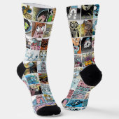 Kids farbenfrohe Coole Zeichen Gesichter Muster Na Socken (Gewinkelt)