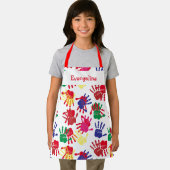 Kids farbenfrohe gestrichene Handdrucke Schürze (Insitu)