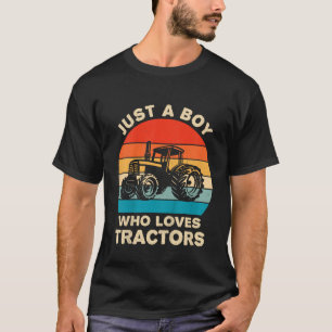 Kids Farm Lifestyle Nur Ein Junge Der Traktoren Li T-Shirt