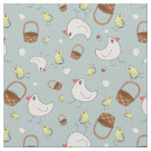 Kids Farmhouse Hühner und Eier Baumwollgewebe Stoff (Nahaufnahme)