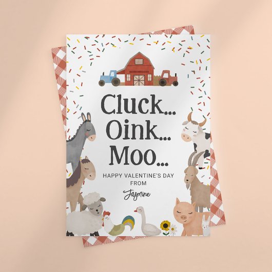 Kids Farmyard Kids Valentinstag Feiertagskarte