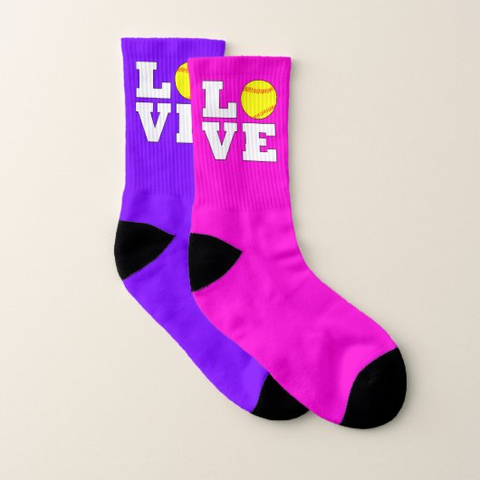 Kids Fastpech Softball Liebe - benutzerdefinierte Socken (Paar)