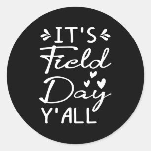 Kids Field Day, last day of school Field Teach Runder Aufkleber