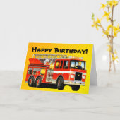 Kid's Fire Truck Custom Happy Birthday Karte (Gelbe Blume)