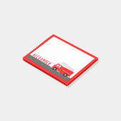 Kids Fire Truck Post-it Klebezettel (angewinkelt)