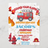 Kid's Firefighter Custom-Party Einladung (Vorne/Hinten)