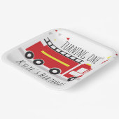 Kids Firetruck Fun Confetti Geburtsname Pappteller (Gewinkelt)