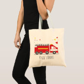 Kids Firetruck Fun Library Book Tote Bag Tragetasche (Vorderseite (Produkt))
