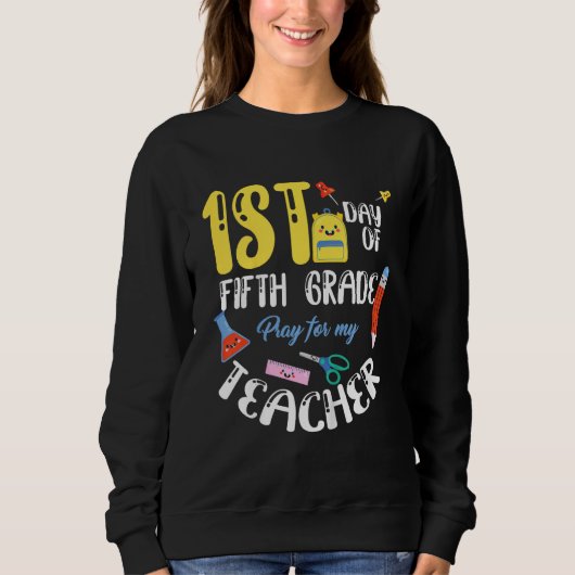Kids First 1st Day of Fifth 5th Grade Student Back Sweatshirt (Vorderseite)