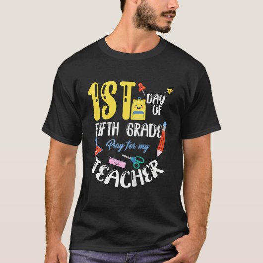 Kids First 1st Day of Fifth 5th Grade Student Back T-Shirt (Vorderseite)