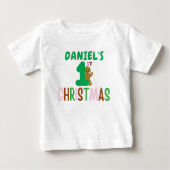 Kids First Christmas Gingerbread Name Funny Baby T-shirt (Vorderseite)