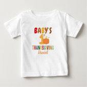 Kids First Erntedank Pumpkin Name Funny Baby T-shirt (Vorderseite)