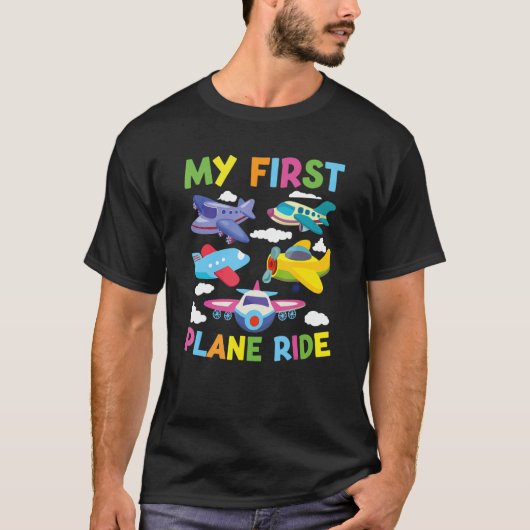 Kids First Time Flying My First Airplane Ride Boys T-Shirt (Vorderseite)
