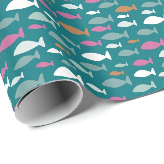 Kids-Fische Geschenkpapier (Rolleneckpunkt)