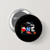 Kids Fishing The Big One Year 1st First Birthday L Button (Vorne & Hinten)
