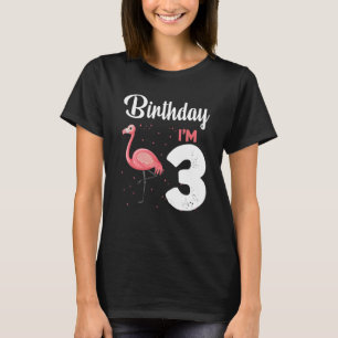 Kids Flamingo 3rd Birthday Flamingos B day 3 years T-Shirt