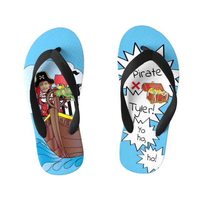 Kids Flip Flops Pirate Face Kinderbadesandalen (Fußbett)