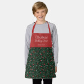Kids Floral Pattern Weihnachtsgebäck Crew | Name Schürze (Getragen)
