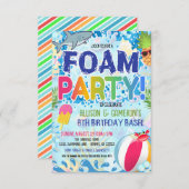 Kids Foam Party Einladung (Vorne/Hinten)