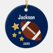 Kids Football Stars Blau Personalisiert Keramik Ornament (Vorne)