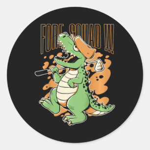 Kids Fore Squad T-Rex Dinosaur Golfspieler Grafik Runder Aufkleber