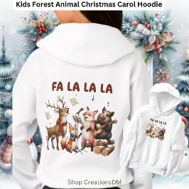 Kids Forest Animal Christmas Carol Hoodie