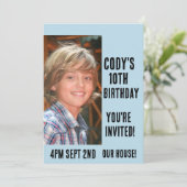 KIDS FOTO BIRTHDAY PARTY CUSTOM EINLADUNGEN (Stehend Vorderseite)