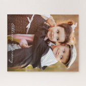 Kids Foto Modern Script Monogram Name Puzzle (Horizontal)