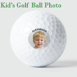 Kids Foto Monogram Template Geburtstag Golfball