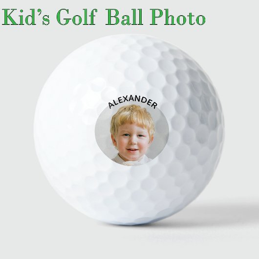 Kids Foto Monogram Template Geburtstag Golfball