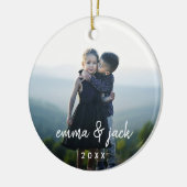 Kids Foto & Name Overlay Keramik Ornament (Links)