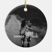 Kids Foto & Name Overlay Keramik Ornament (Hinten)