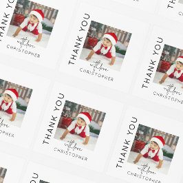 Kids Foto Vielen Dank Quadratischer Aufkleber