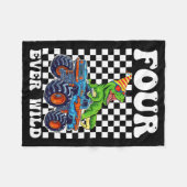 Kids Four Ever Wild Dinosaur Monster Truck 4th Bir Fleecedecke (Vorderseite (Horizontal))
