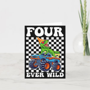 Kids Four Ever Wild Dinosaur-Monstertruck 4. Gebur Karte