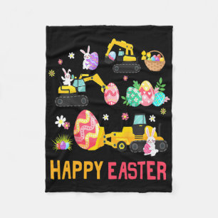 Kids Frohe Ostern Bau Kran LKW Jungen To Fleecedecke