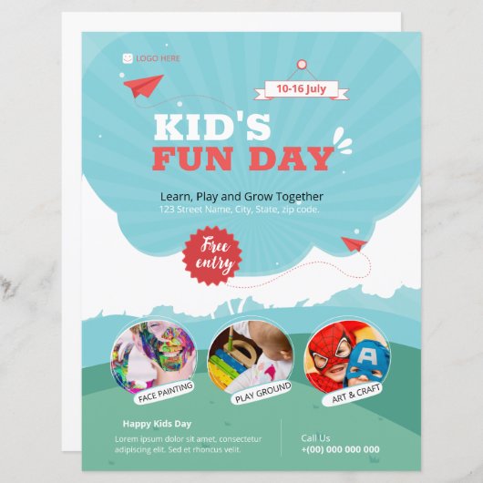 Kids Funday Flyer Template (Vorne/Hinten)