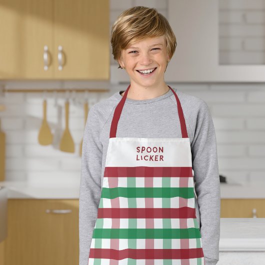 Kids Funny Christmas Backen Kariert Spocker Licker Schürze