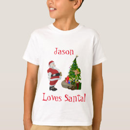 Kids Funny Christmas einen Namen hinzufügen T-Shirt