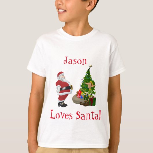 Kids Funny Christmas einen Namen hinzufügen T-Shirt (Vorderseite)