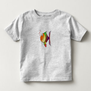 Kids Funny Colorado Cartoon Fish Bubbles Beach Kleinkind T-shirt