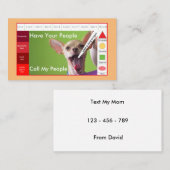 Kids Funny dog pädagogisches Spiel Visitenkarte (Vorne/Hinten)