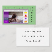 Kids Funny dog pädagogisches Spiel Visitenkarte (Vorne/Hinten)