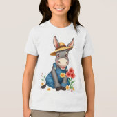 Kids Funny Donkey Tri-Blend Shirt (Vorderseite)