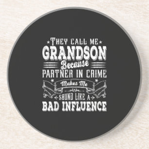 Kids Funny Grandson Vater Bad Influence Fathers Da Getränkeuntersetzer