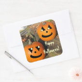 Kids Funny Halloween Country Pumpkins Quadratischer Aufkleber (Umschlag)
