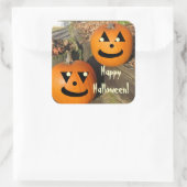 Kids Funny Halloween Country Pumpkins Quadratischer Aufkleber (Tasche)