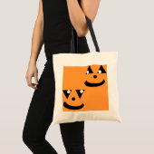 Kids Funny Halloween Pumpkin Faces Tragetasche (Vorderseite (Produkt))